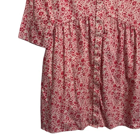 Tuckernuck Small Vermillion Ditsy Royal Shirt Dress Floral Boho Button Up - Picture 5 of 11